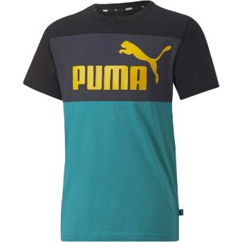 Puma ESS+COLORBLOCK TEE Chlapecké triko, tyrkysová, velikost 128
