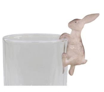 Dekorace zajíček na skleničku Hare Latté  - 5*2,5*8 cm 39578-20