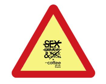 Samolepky pozor - 5ks Just Coffee