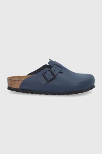 Kožené pantofle Birkenstock tmavomodrá barva