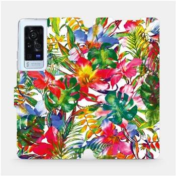 Flip pouzdro na mobil Vivo X60 Pro 5G - MG07S Pestrobarevné květy a listy (5903516815524)