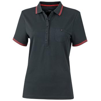 James & Nicholson Dámská sportovní polokošile JN701 - Černá / červená | XL