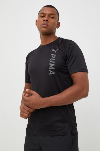 Tréninkové tričko Puma Fit černá barva, s potiskem