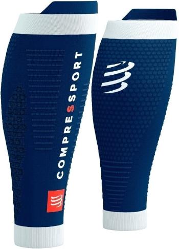 Compressport R2 3.0 Blue/White T4 Běžecké návleky na lýtka