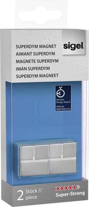 Sigel SuperDym C20 Super-Strong Cube-Design, GL706 magnet, (š x v x h) 20 x 20 x 20 mm, krychle, stříbrná, 2 ks