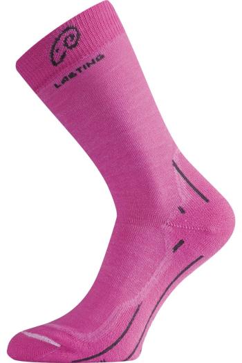 Lasting WHI 408 růžová merino ponožky Velikost: (42-45) L ponožky