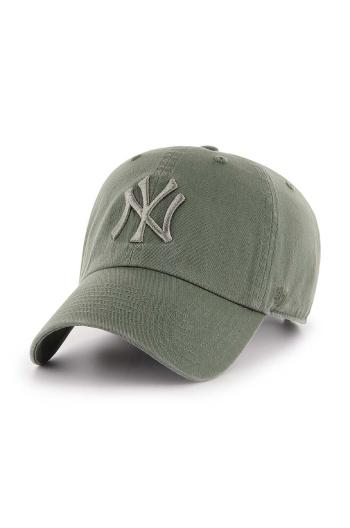 Bavlněná baseballová čepice 47brand MLB New York Yankees zelená barva, s aplikací, B-RGW17GWSNL-MSA