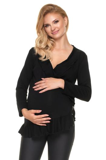 Černá těhotenská zavinovací halenka 0185