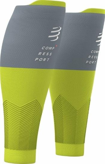 Compressport R2V2 Calf Lime/Grey T1 Běžecké návleky na lýtka