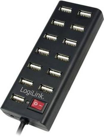 USB 2.0 hub LogiLink, 13-portový, spínač/vypínač