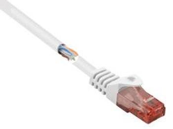 Síťový kabel RJ45 Basetech BT-2270713, CAT 6, U/UTP, 10.00 m, bílá