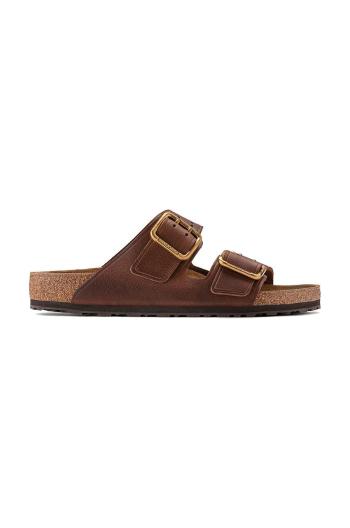 Kožené pantofle Birkenstock Arizona Bold Gap pánské, hnědá barva, 1022605