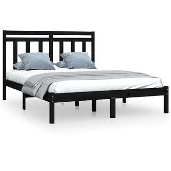 Rám postele černý masivní dřevo 160 × 200 cm, 3105264 (3105264)