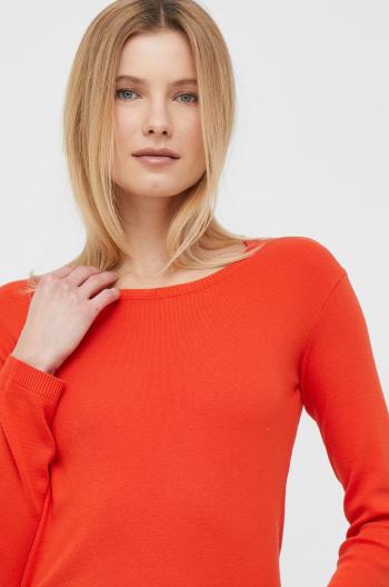 Bavlněný svetr United Colors of Benetton dámský, oranžová barva, lehký