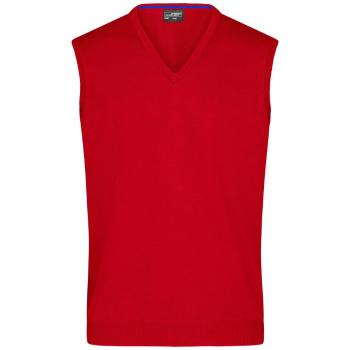 James & Nicholson Pánský svetr bez rukávů JN657 - Červená | M