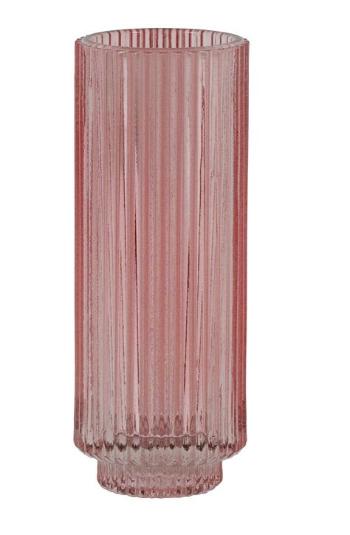 Růžový skleněný svícen Philon - Ø 6*16 cm 7716895