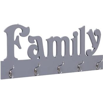 Nástěnný věšák FAMILY šedý 74 × 29,5 cm