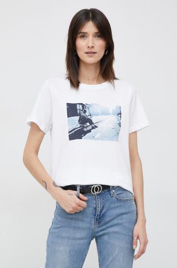 Bavlněné tričko Pepe Jeans Mila bílá barva