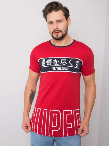 ČERVENÉ PÁNSKÉ TRIČKO S POTISKEM MH-TS-19192.13-RED Velikost: 2XL