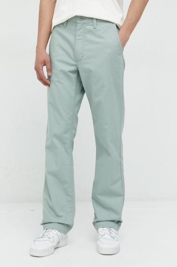 Kalhoty Vans pánské, zelená barva, ve střihu chinos