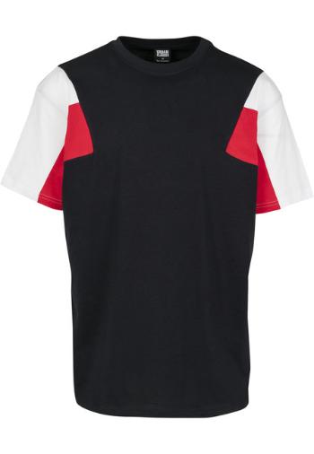 Urban Classics 3-Tone Tee navy/white/fire red - S