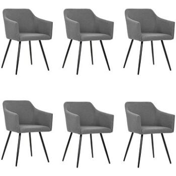 Jídelní židle 6 ks světle šedé textil (3065681)