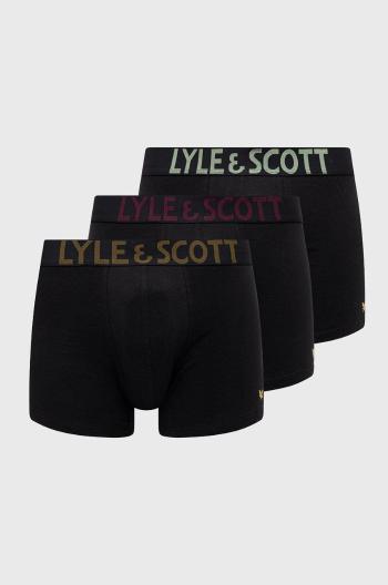 Boxerky Lyle & Scott 3-pack pánské, černá barva