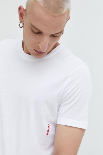 Bavlněné tričko HUGO 2-pack bílá barva