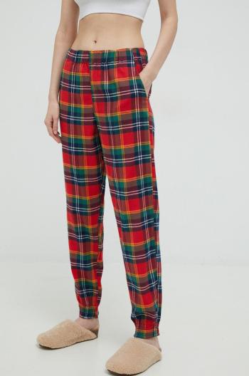 Bavlněné pyžamové kalhoty United Colors of Benetton červená barva, bavlněná
