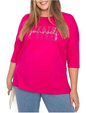 Neonově růžové dámské tričko s nápisem vel. ONE SIZE
