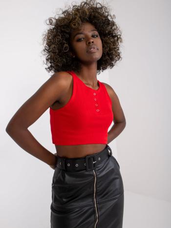 ČERVENÝ CROP TOP S KNOFLÍČKY RILEY -RV-TP-7528.11X-RED Velikost: M