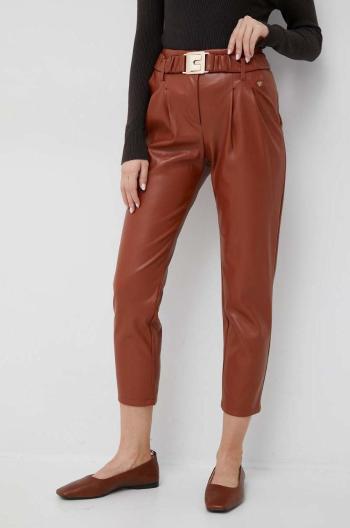 Kalhoty XT Studio dámské, hnědá barva, fason cargo, high waist
