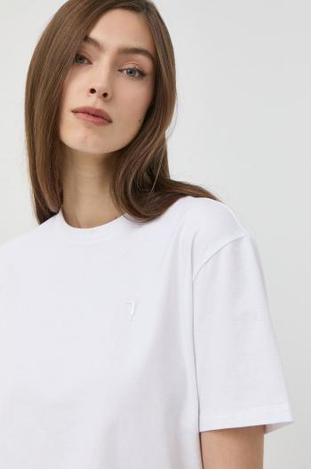 Bavlněné tričko Trussardi bílá barva