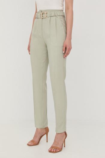 Kalhoty Morgan dámské, zelená barva, fason cargo, high waist