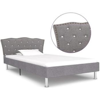 Rám postele světle šedý textil 90x200 cm (280537)
