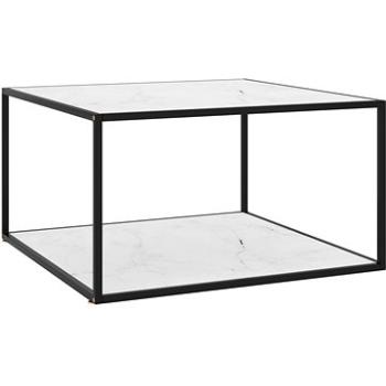 Čajový stolek černý s bílým mramorovým sklem 90 × 90 × 50 cm (322913)