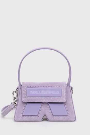 Semišová kabelka Karl Lagerfeld fialová barva
