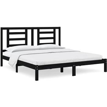 Rám postele černý masivní dřevo 180 × 200 cm Super King, 3104367 (3104367)