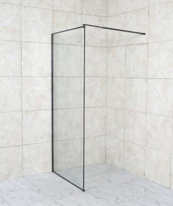 HOPA Walk-in sprchový kout ALGORA BLACK BARVA rámu Černá, Rozměr A 90 cm, Rozměr C 195 cm, Směr zavírání Univerzální Levé / Pravé, Výplň Malované bezpečnostní sklo 6 mm OLBALGO90BC