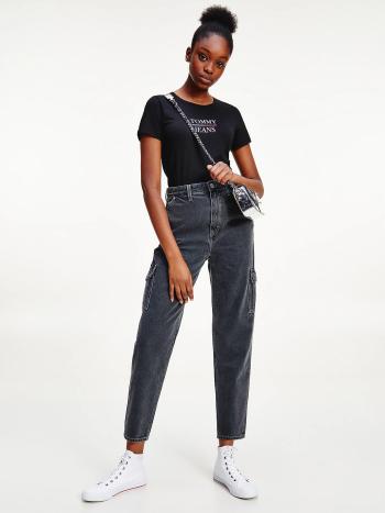 Tommy Jeans dámské černé tričko Essential - S (BDS)
