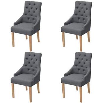 Jídelní židle 4 ks tmavě šedé textil (274423)
