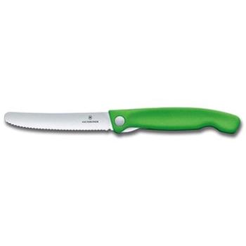 Victorinox skládací svačinový nůž Swiss Classic, zelený, vlnkované ostří 11cm (6.7836.F4B)
