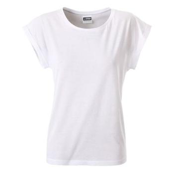 James & Nicholson Dámské ležérní tričko z biobavlny 8005 - Bílá | M