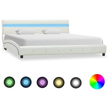 Rám postele s LED světlem bílý umělá kůže 180x200 cm (280331)