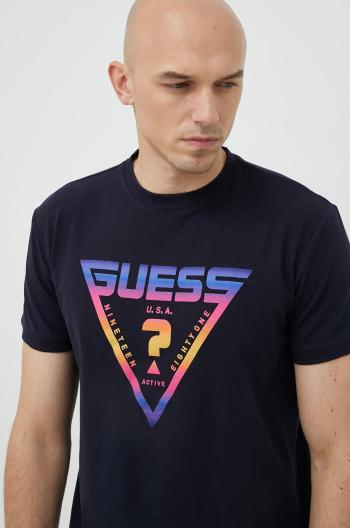 Tričko Guess tmavomodrá barva, s potiskem