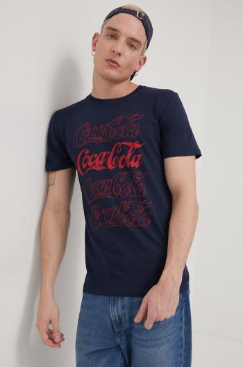 Bavlněné tričko Produkt by Jack & Jones tmavomodrá barva, s potiskem