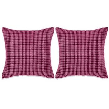 Sada polštářů 2 ks velur, 60 × 60 cm, růžové