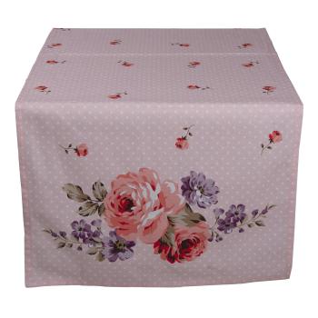 Růžový bavlněný běhoun na stůl s růžemi Dotty Rose - 50*140 cm DTR64