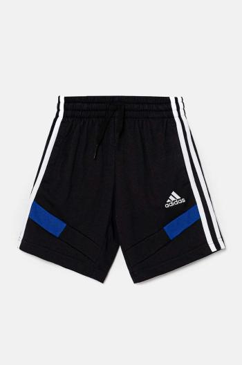 Dětské bavlněné šortky adidas B SH CB černá barva, s aplikací, nastavitelný pas, JE0315