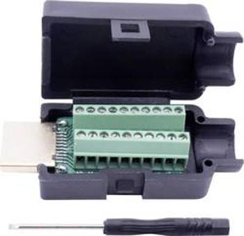 HDMI konektor TRU COMPONENTS T1904C104 zástrčka, vestavná rovná, pólů 20, černá, 1 ks